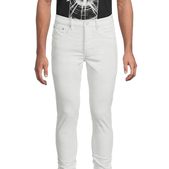 NEW PURPLE BRANDP001 Classic Stretch Skinny Jeans Men's White Size 29